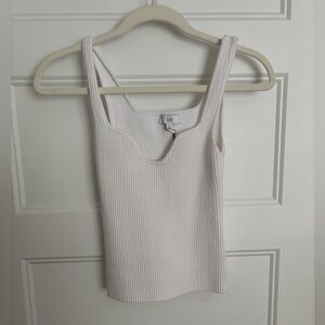 Structured Ribbed Cream Tank Top